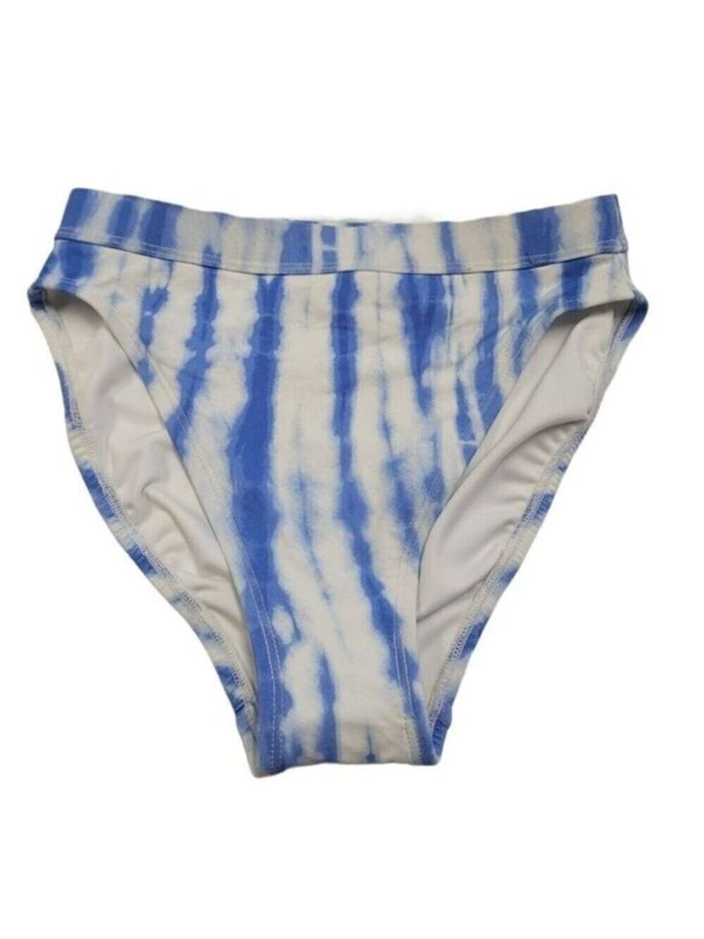 Michael Kors Tie Dye High Waist Bikini Bottom S Blue White NWOT
